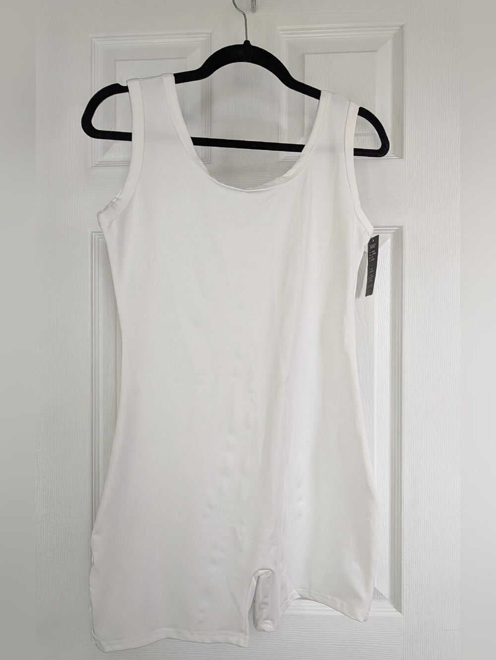 NWT Amilia Sleeveless White Tank & Short Romper Bodysuit One Piece Sz Large
